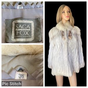 Vintage Saga Fox Fur guarantee de Qualaty real fur coat size 38